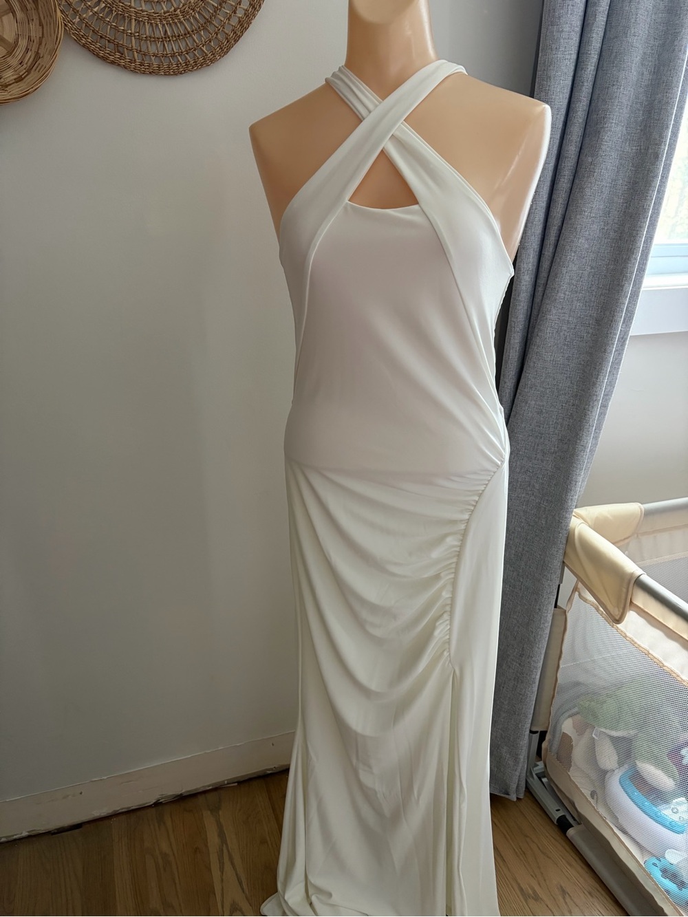 Ivory Cross-Halter Wedding Gown
